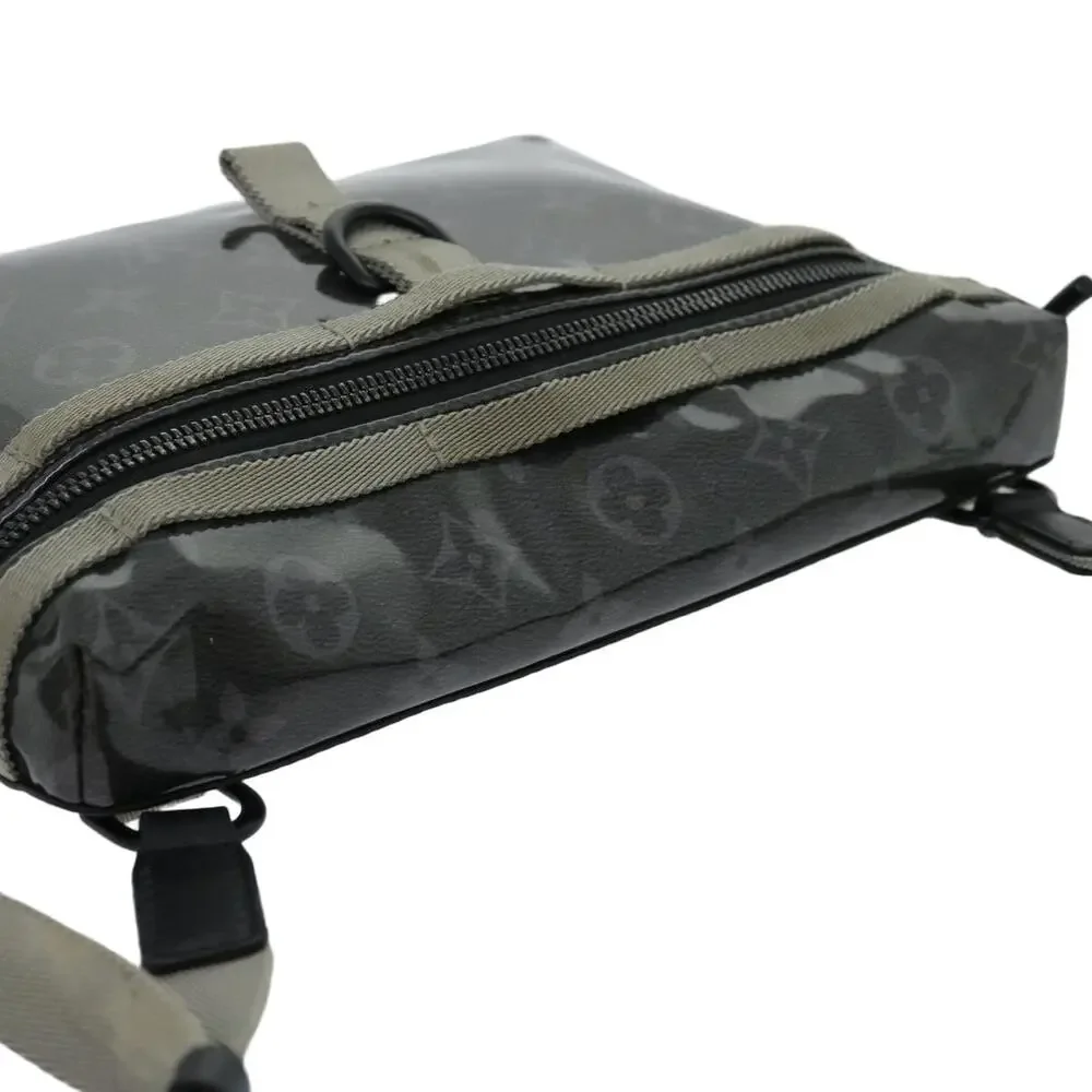 Louis Vuitton Monogram Eclipse Glaze Messenger PM Shoulder Bag Gray